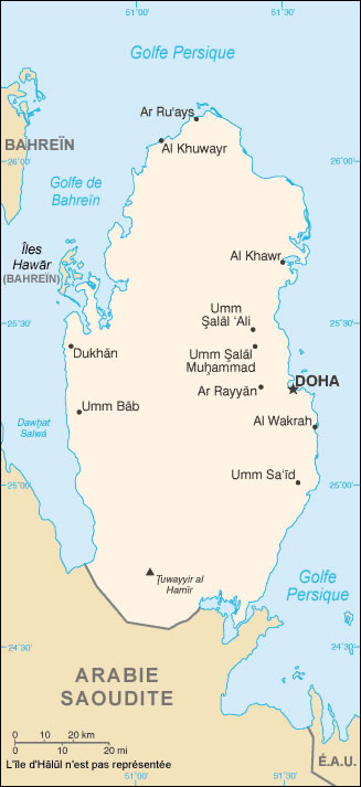 Carte des villes qatar