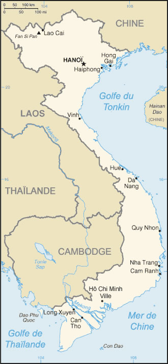Carte des villes Viêt Nam