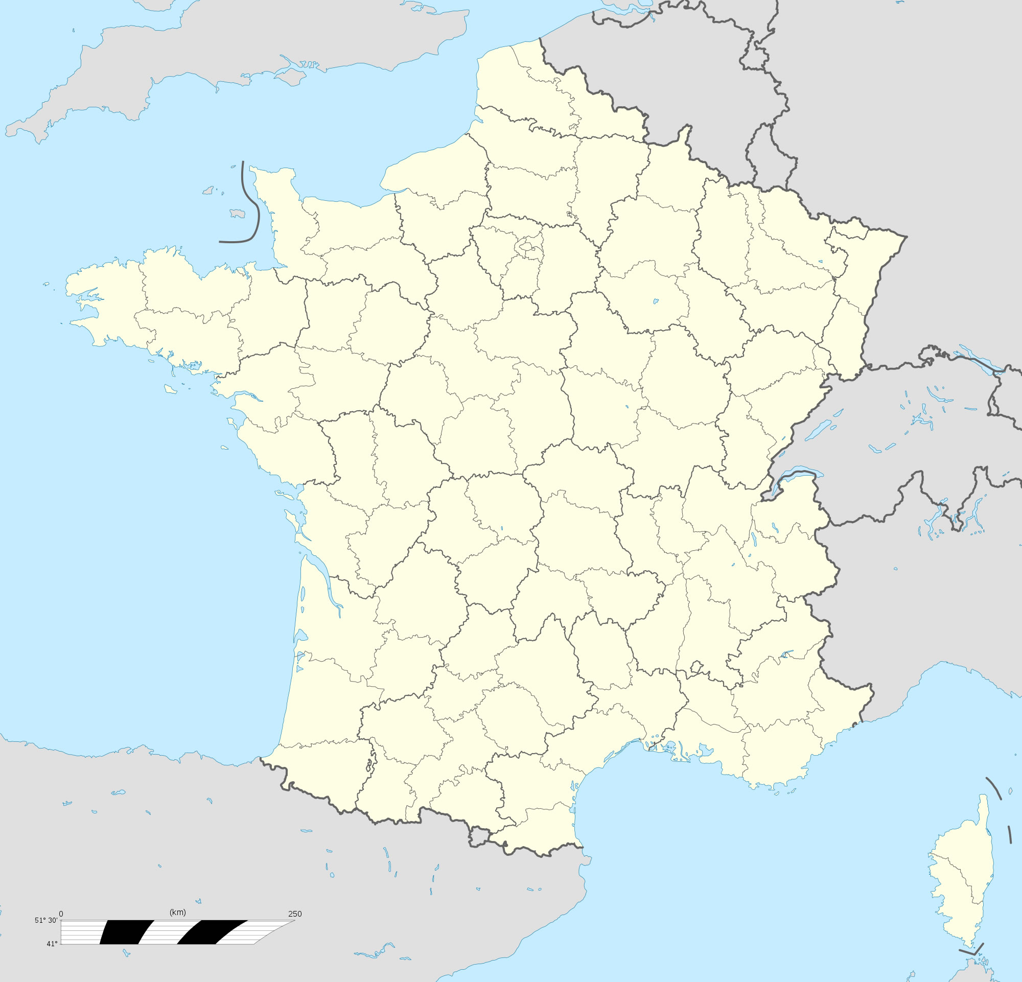 Coloriage carte de France départements