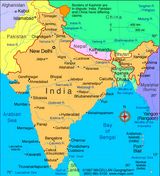 Carte rivières Inde