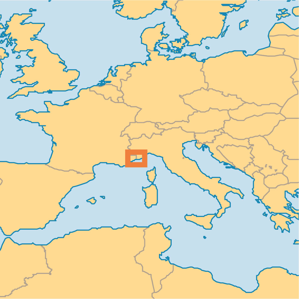 Localiser monaco sur carte du monde