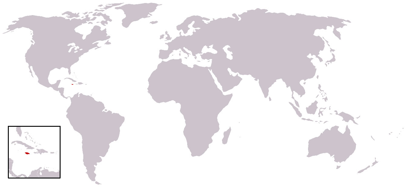 Situer Jamaïque sur carte du monde